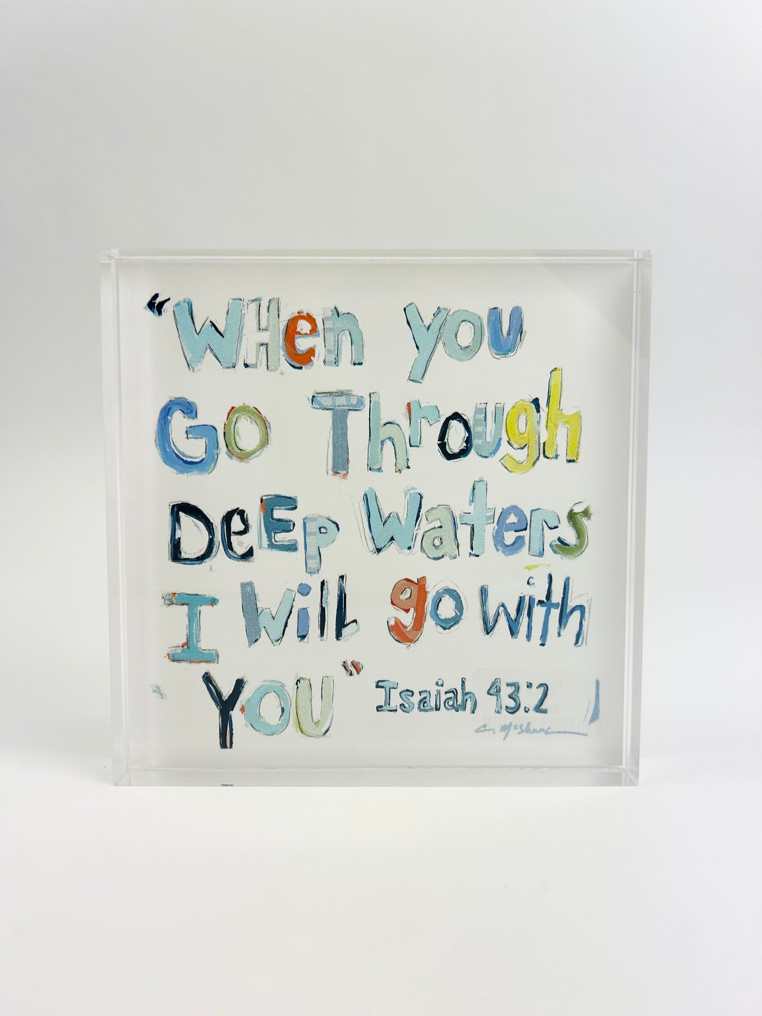 Acrylic Block Isaiah Blue Home Decor in  at Wrapsody