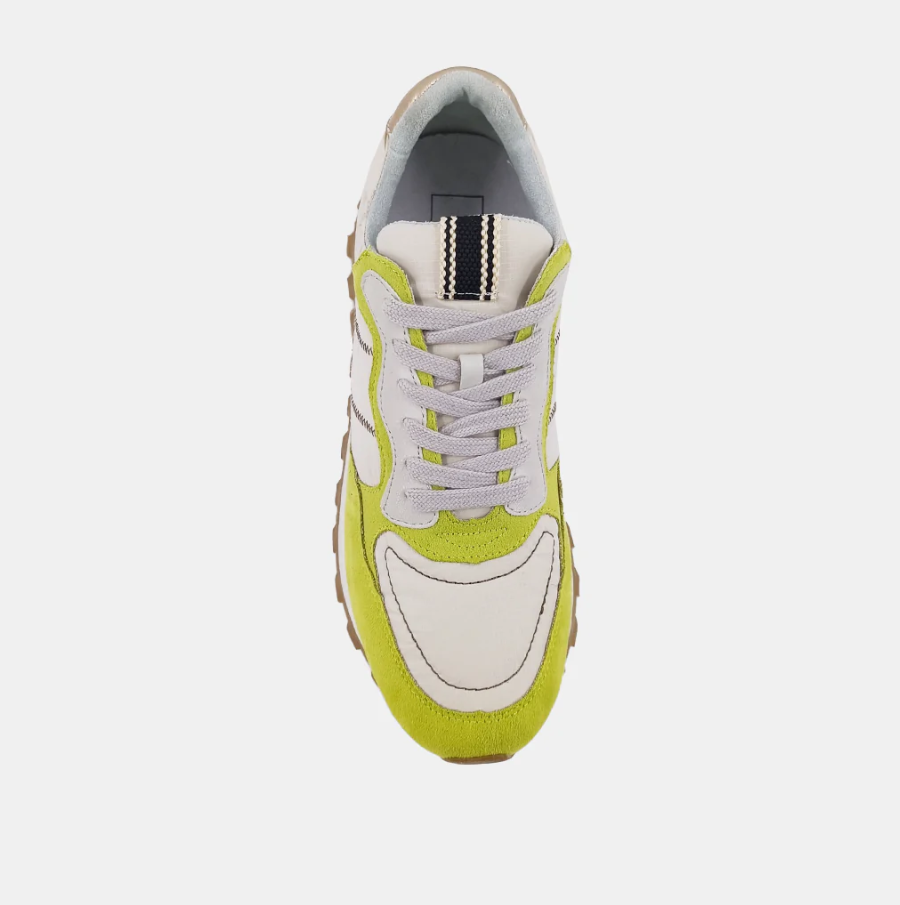Phoebe Lime Sneaker Shoes in  at Wrapsody