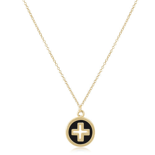 Enewton Neck 16" Signature Cross Gold Disc Necklaces in Onyx at Wrapsody