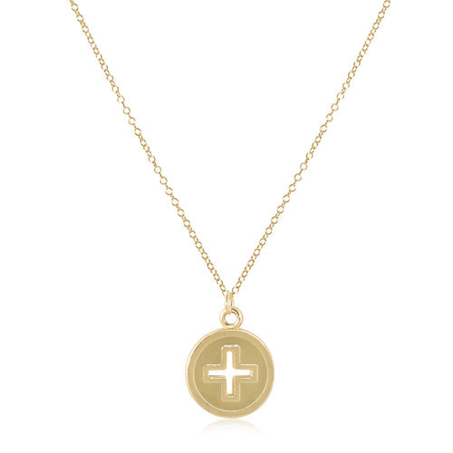 Enewton Neck 16" Signature Cross Gold Disc Necklaces in Gold at Wrapsody