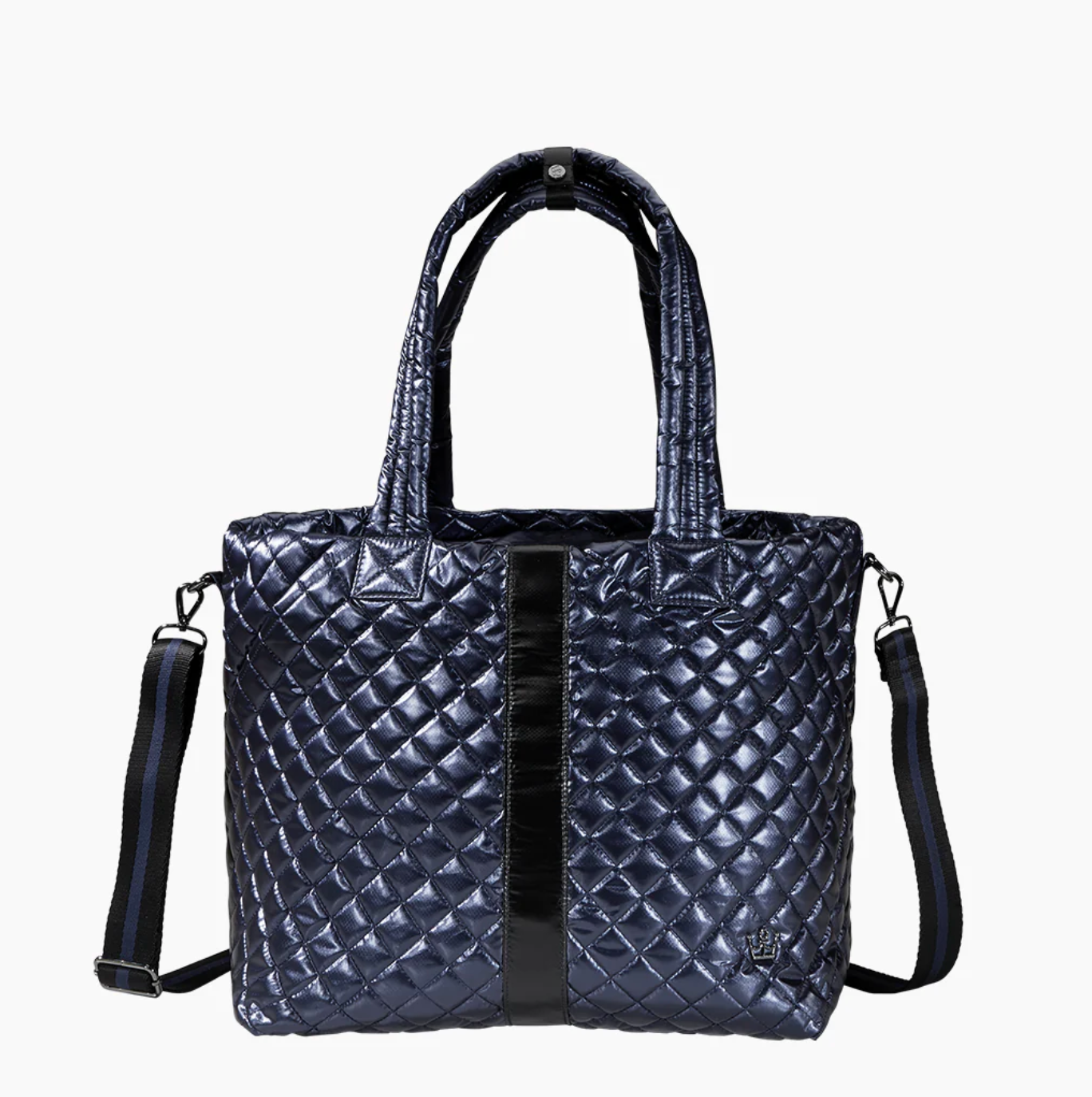 Oliver Thomas Kitchen Sink Tote 2 Luggage, Totes in Midnight Navy/Dark Side Stripe at Wrapsody