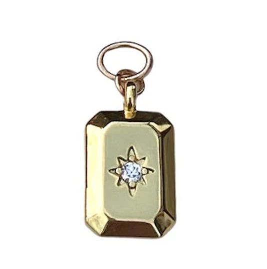 Rectangle Starburst Gold Charm Charm in  at Wrapsody