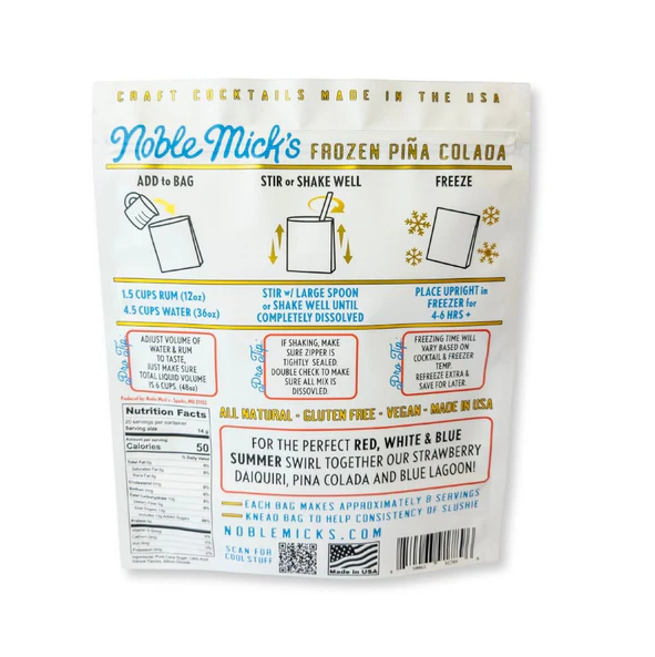 Noble Mick's Pina Colada Frozen Cocktail Mix Food in at Wrapsody