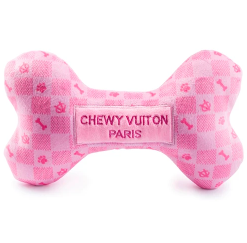 Pink Checker Chewy Paris Dog Toy XL Pet in  at Wrapsody
