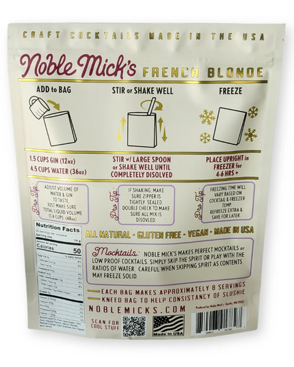 Noble Mick's French Blonde Frozen Cocktail Mix Food in at Wrapsody