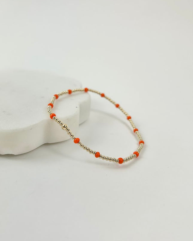 Beaded Blondes Poppi Dainty Orange Bracelet Bracelets in at Wrapsody