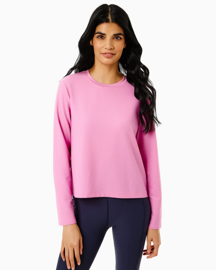 Walnut Long Sleeve Top in Orchid Activewear in S at Wrapsody