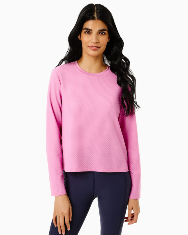 Walnut Long Sleeve Top in Orchid Activewear in S at Wrapsody