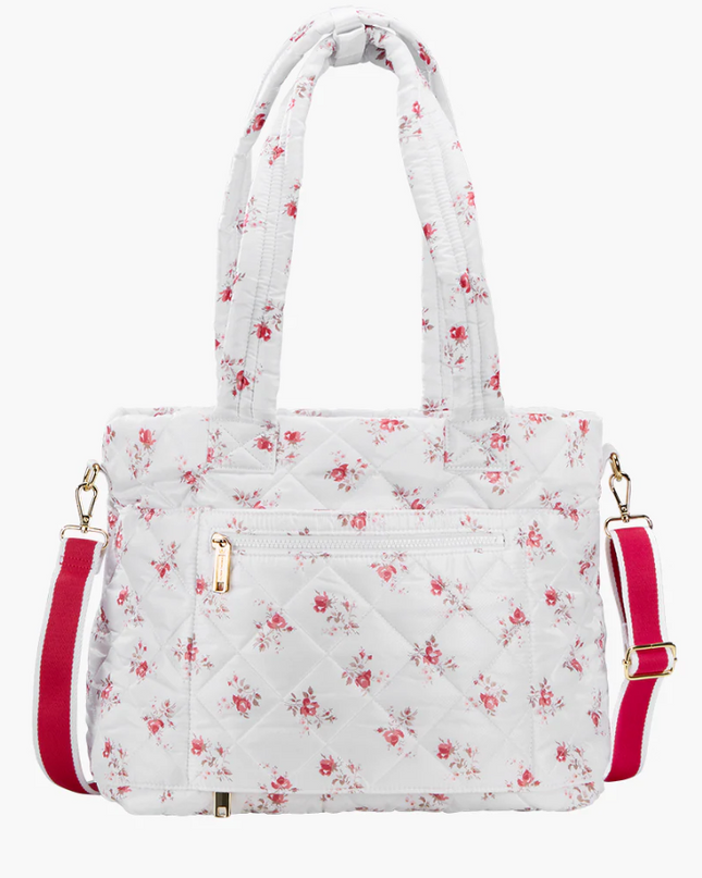 Oliver Thomas Wanderlust Tote White Rose Print/White Stripe Totes in at Wrapsody