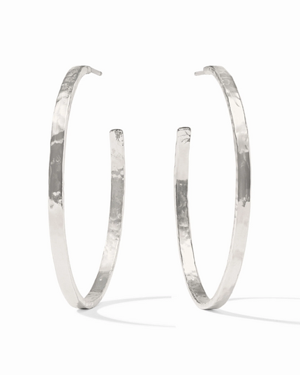 Julie Vos Crescent Hoop XL in Silver Earrings in at Wrapsody