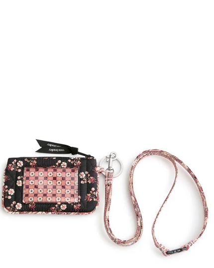 Vera Bradley Melissa Ditsy Breakaway Lanyard Zip ID Pouch