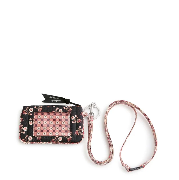 Vera Bradley Melissa Ditsy Breakaway Lanyard Zip ID Pouch