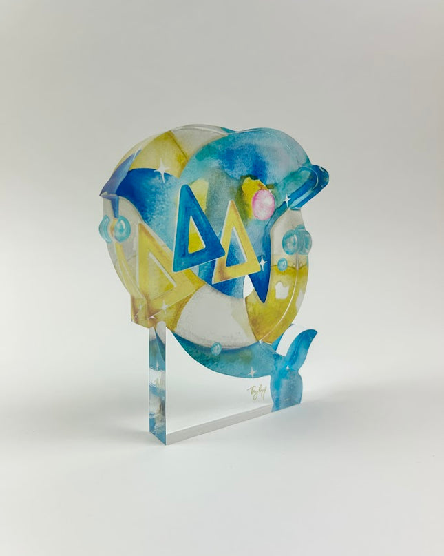 Sorority Acrylic Art Block Greek in Delta Delta Delta at Wrapsody