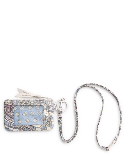 Vera Bradley Neutral Rhapsody Zip ID Breakaway Lanyard