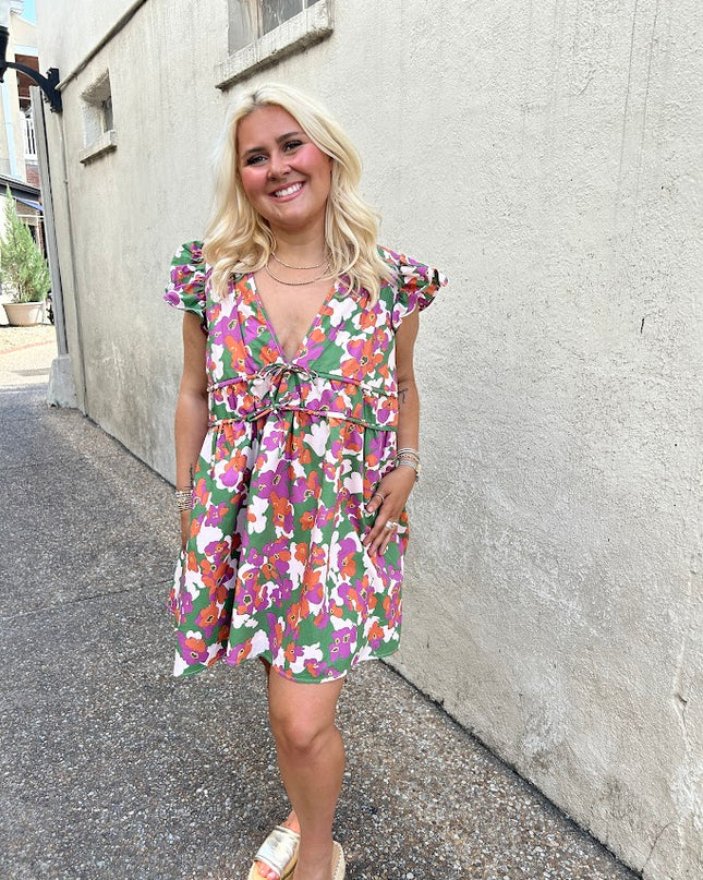 Sweetest Florals Mini Dress Dresses in  at Wrapsody