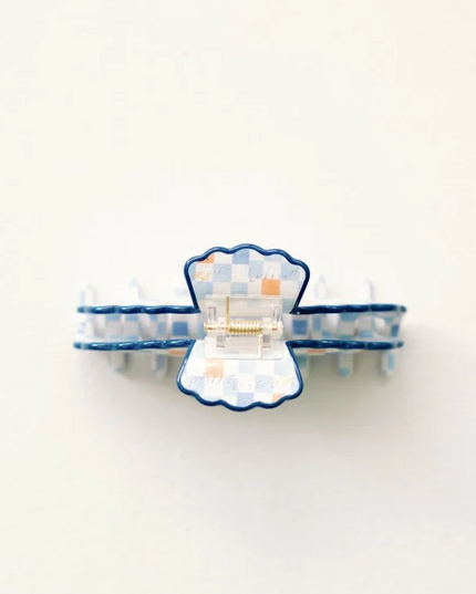 Scalloped Orange & Blue Claw Clip
