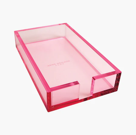 Guest Towel Tray Acrylic Pink Tabletop in at Wrapsody