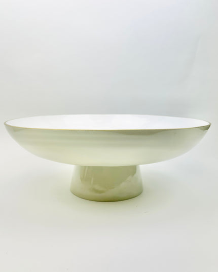 Encanto Carnaval Large Pedestal in Cream/White Tabletop in  at Wrapsody