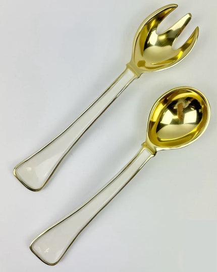 Encanto Soho Salad Servers Bone Tabletop in  at Wrapsody