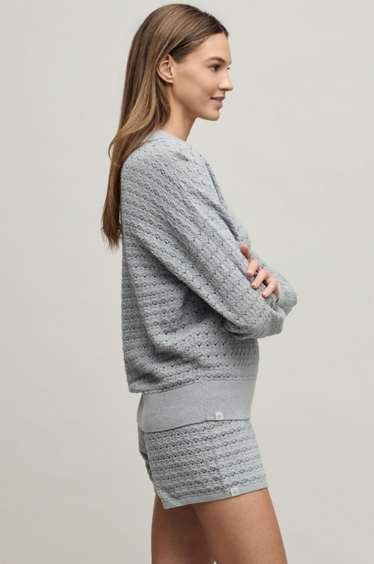 Barefoot Dreams Tulip Pointelle Frost Pullover