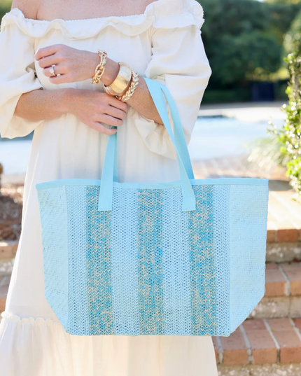 Whitecap Aqua Tote Totes in at Wrapsody
