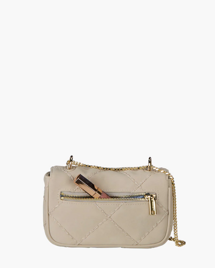 Oiver Thomas Heavy Stitch Mini Bestie Baguette Faux Suede/Light Grey Handbags in at Wrapsody