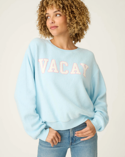 PJ Salvage Vacay Light Blue Pullover Loungewear in S at Wrapsody