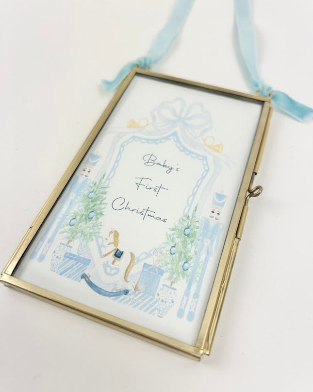 Baby's First Christmas Blue Frame Ornament Home Decor in  at Wrapsody