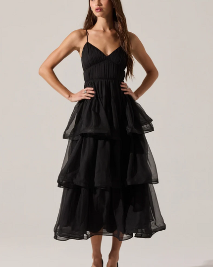 ASTR the Label Theiria Black Midi Dress