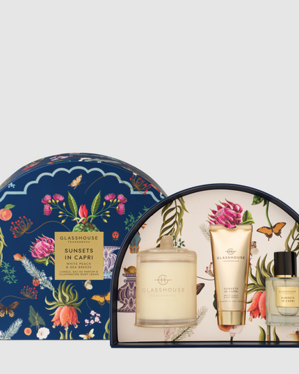 Glasshouse Fragrance Gift Set - Sunsets In Capri Bath & Body in at Wrapsody
