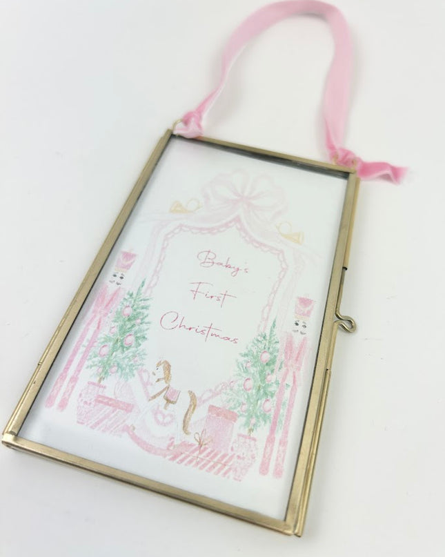 Baby's First Christmas Pink Frame Ornament Home Decor in  at Wrapsody