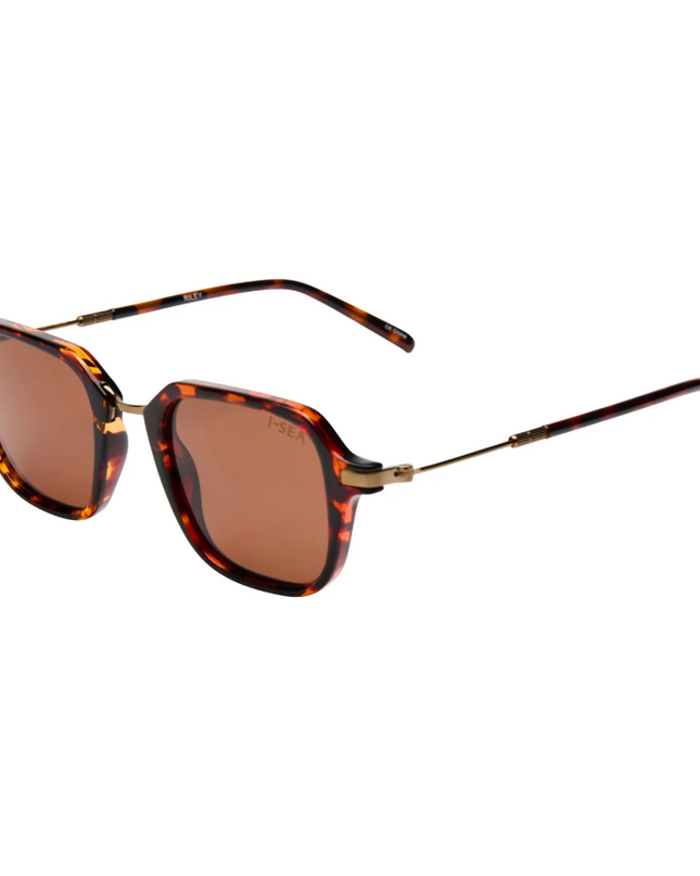 I-SEA Riley Tortoise/Brown Sunglasses Sunglasses in at Wrapsody