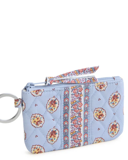 Vera Bradley Blue Leaf Zip ID Case