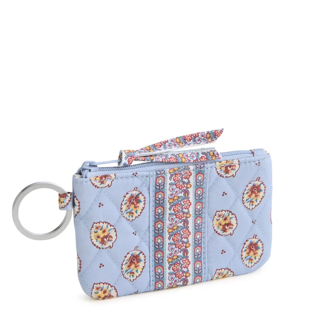 Vera Bradley Blue Leaf Zip ID Case