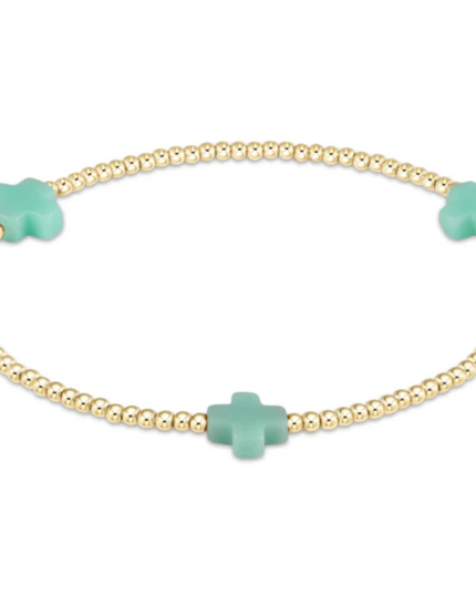 Enewton Signature Cross 2mm Bracelet Bracelets in Mint at Wrapsody