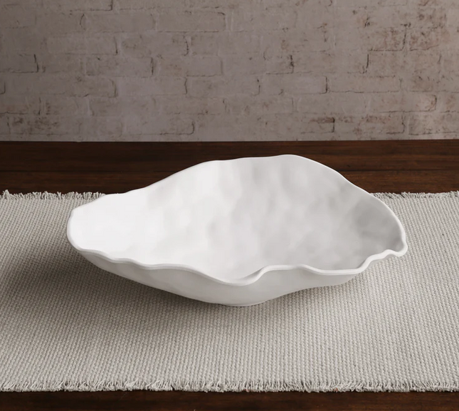 Vida Nube LargeOval Bowl in White Tabletop in  at Wrapsody