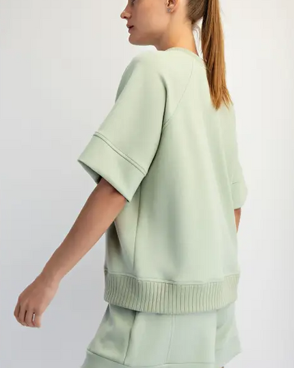 Ribbed Modal Pistachio Cream Top
