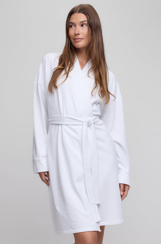 Barefoot Dreams Luxe Lounge Robe - Sea Salt Loungewear in S/M at Wrapsody