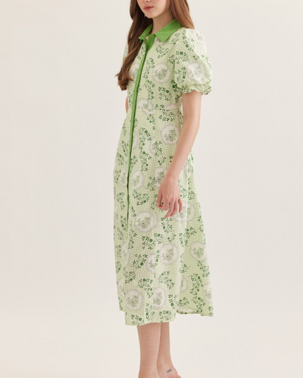 Floral Print Matcha Midi Dress Dresses in at Wrapsody