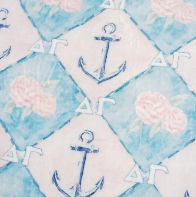 Sorority Flannel Fleece Blanket Greek in Delta Gamma at Wrapsody