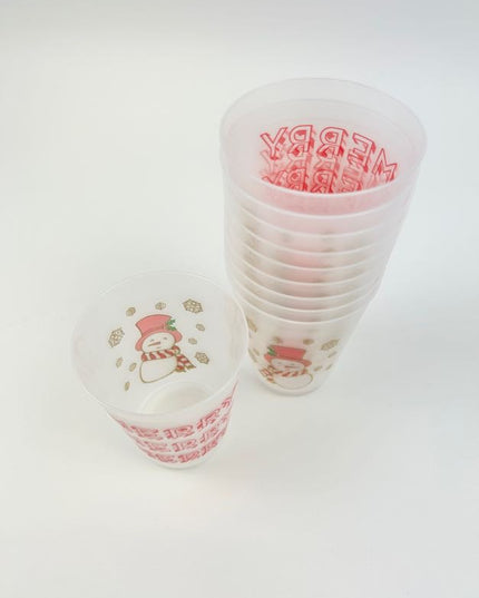 Snowman Candy Cane Frost Flex Cups Set of 10 Drinkware in  at Wrapsody