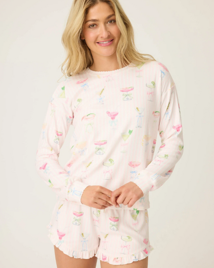 PJ Salvage Pretty Punch Baby Pink Top Loungewear in S at Wrapsody