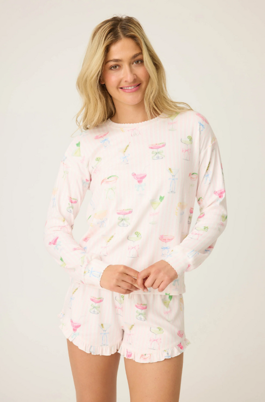 PJ Salvage Pretty Punch Baby Pink Top Loungewear in S at Wrapsody
