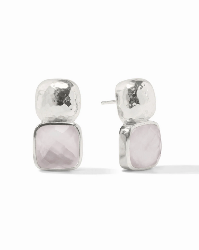 Julie Vos Catalina Clear Crystal Earring in Silver Earrings in at Wrapsody