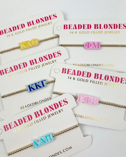 Beaded Blondes Sorority Bracelet Greek in Alpha Chi Omega at Wrapsody
