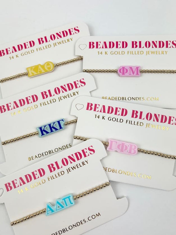 Beaded Blondes Sorority Bracelet Greek in Alpha Chi Omega at Wrapsody