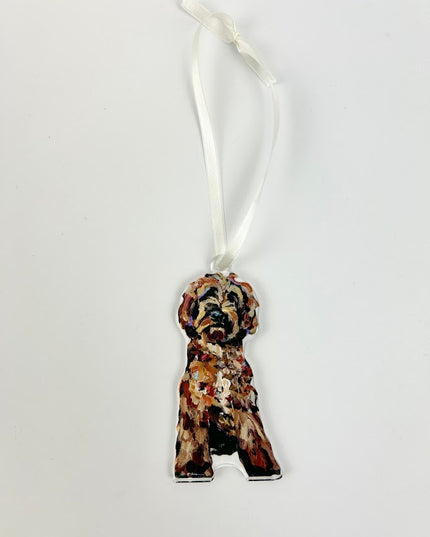 Red Goldendoodle Acrylic Ornament Home Decor in  at Wrapsody