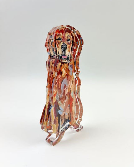 Red Golden Retriever Acrylic Block Home Decor in at Wrapsody