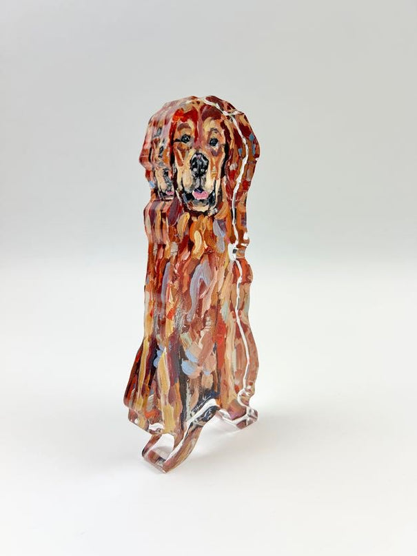 Red Golden Retriever Acrylic Block Home Decor in at Wrapsody