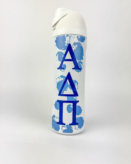 Sorority Flip-Top Water Bottle Greek in Alpha Delta Pi at Wrapsody
